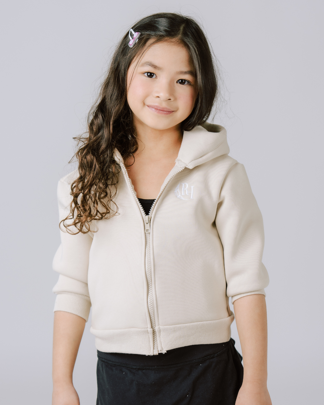 Kids & Toddlers Zip-Up Hoodie – Cream Salt Wind
