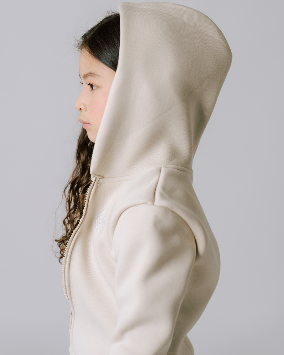 Kids & Toddlers Zip-Up Hoodie – Cream Salt Wind