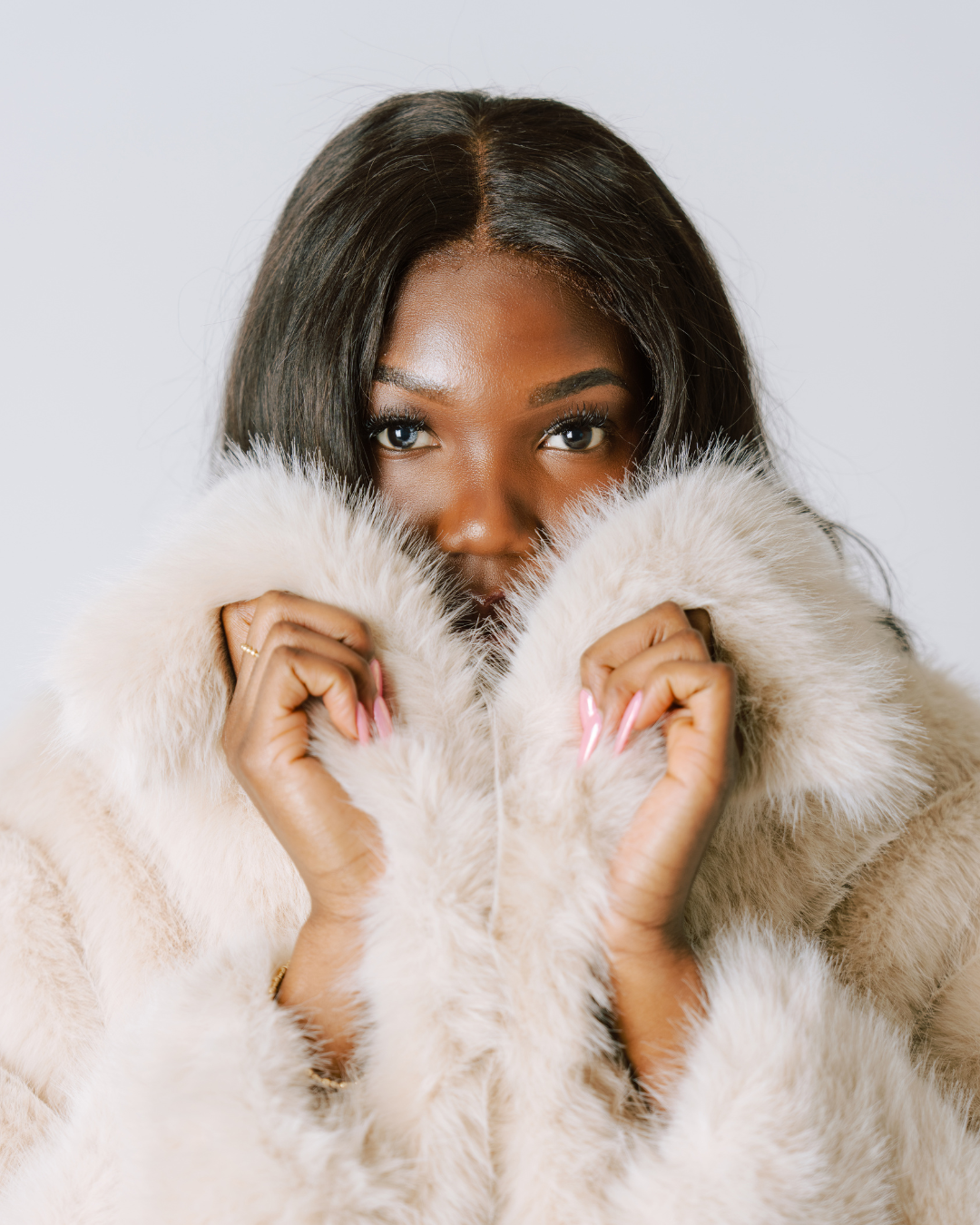 Faux Fur Coat – Cream Featherlight