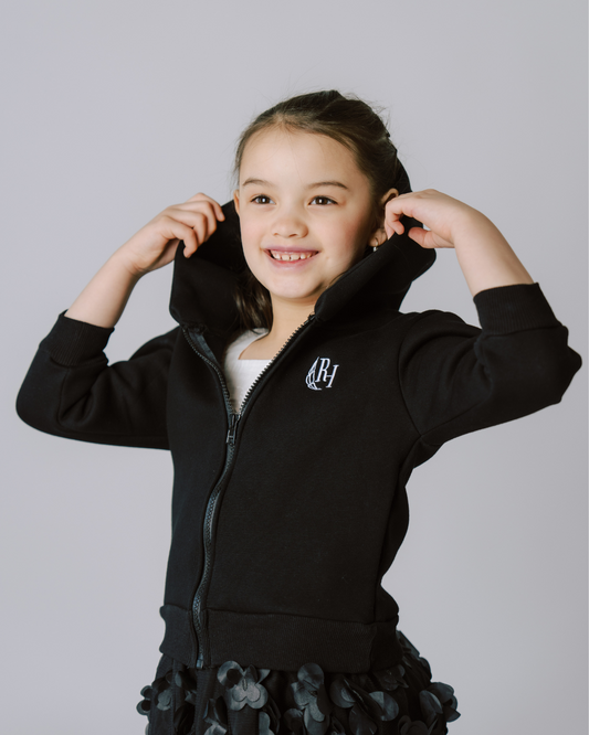 Kids & Toddlers Zip-Up Hoodie – Black Smoke Cedar
