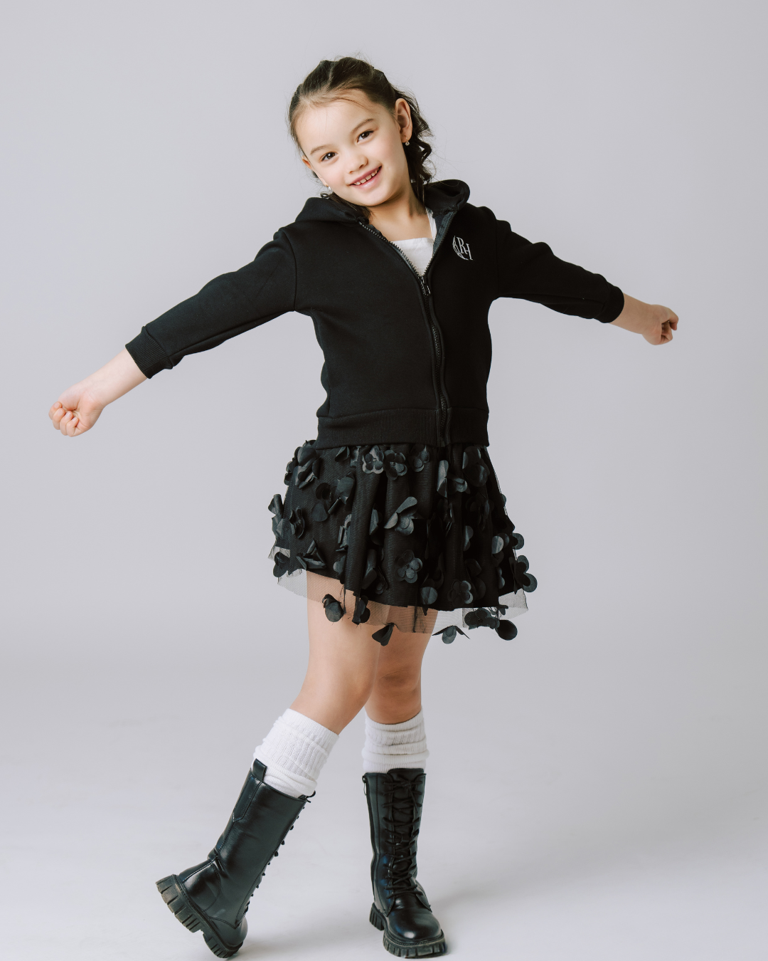 Kids & Toddlers Zip-Up Hoodie – Black Smoke Cedar