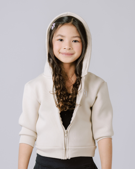 Kids & Toddlers Zip-Up Hoodie – Cream Salt Wind