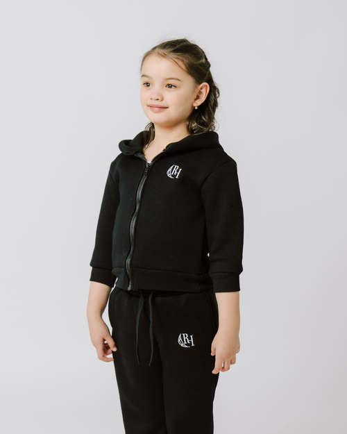 Black Smoke Cedar Zip-Up Hoodie - Kids