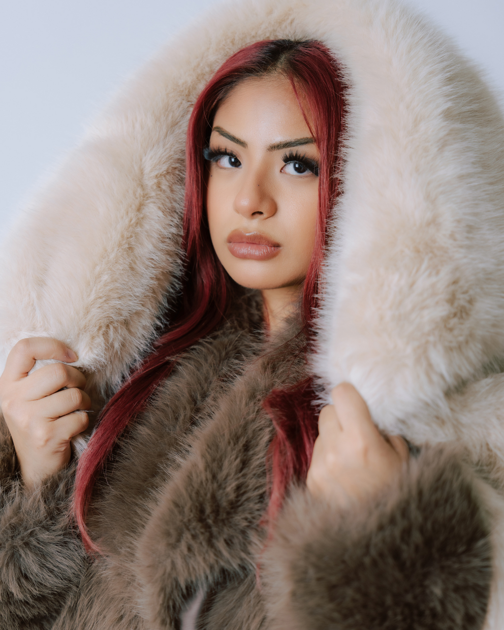 Faux Fur Coat – Cream Featherlight