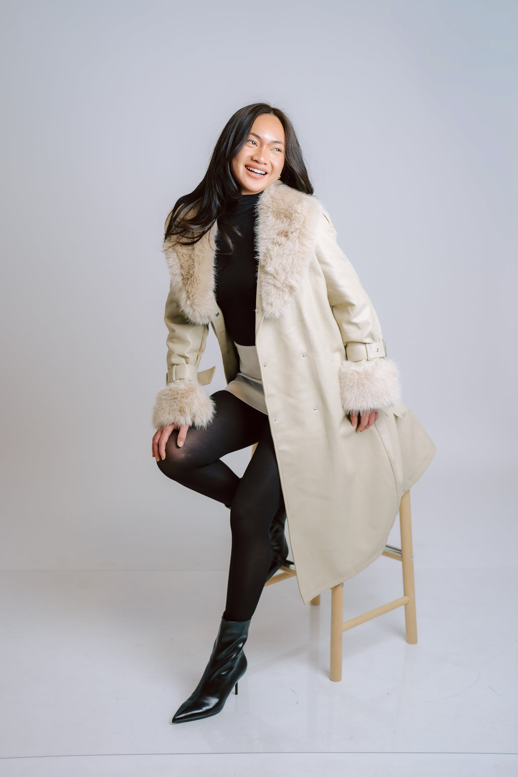 Winter Ivory Trench - Women