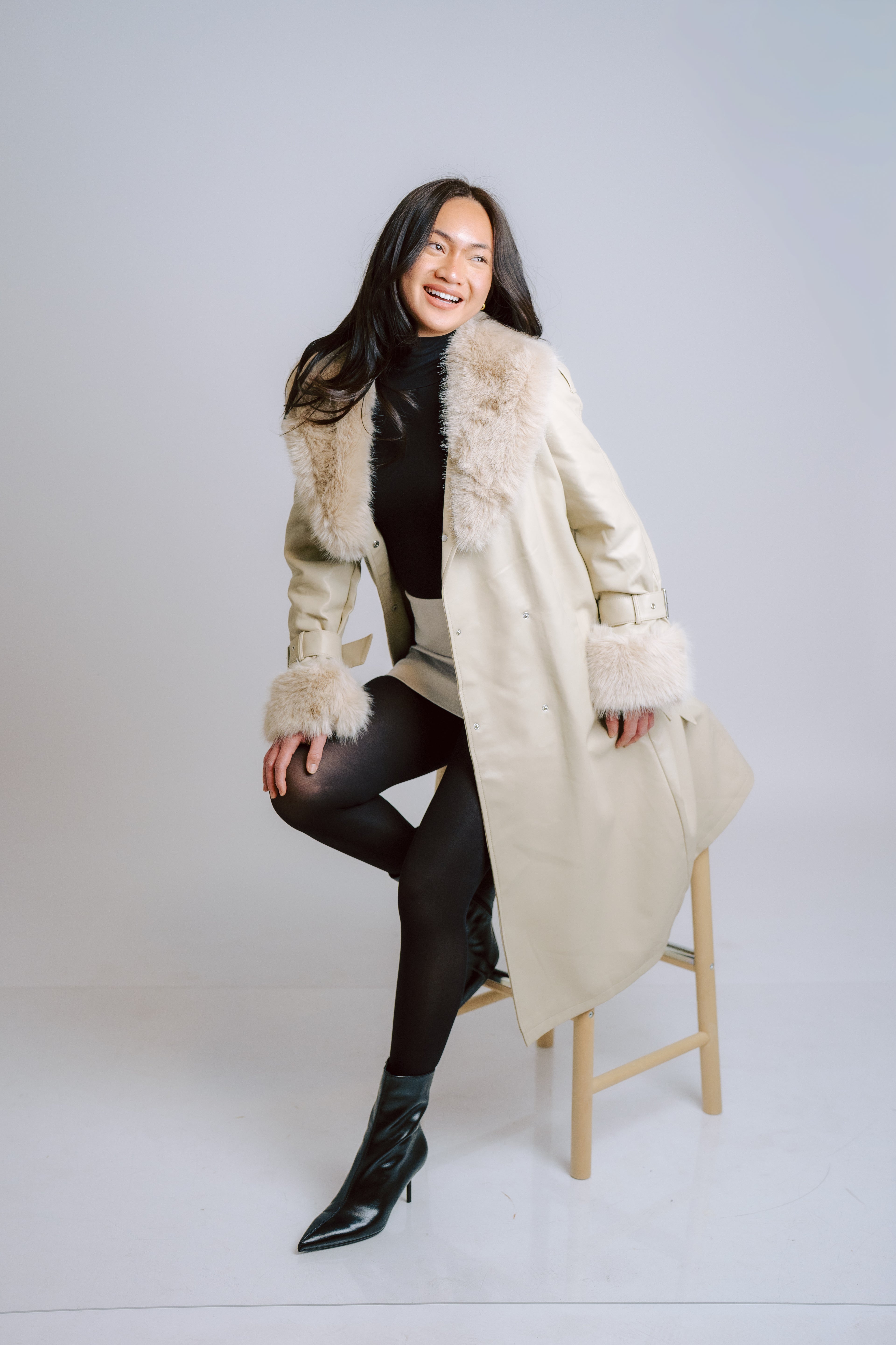 Winter Ivory Trench - Women