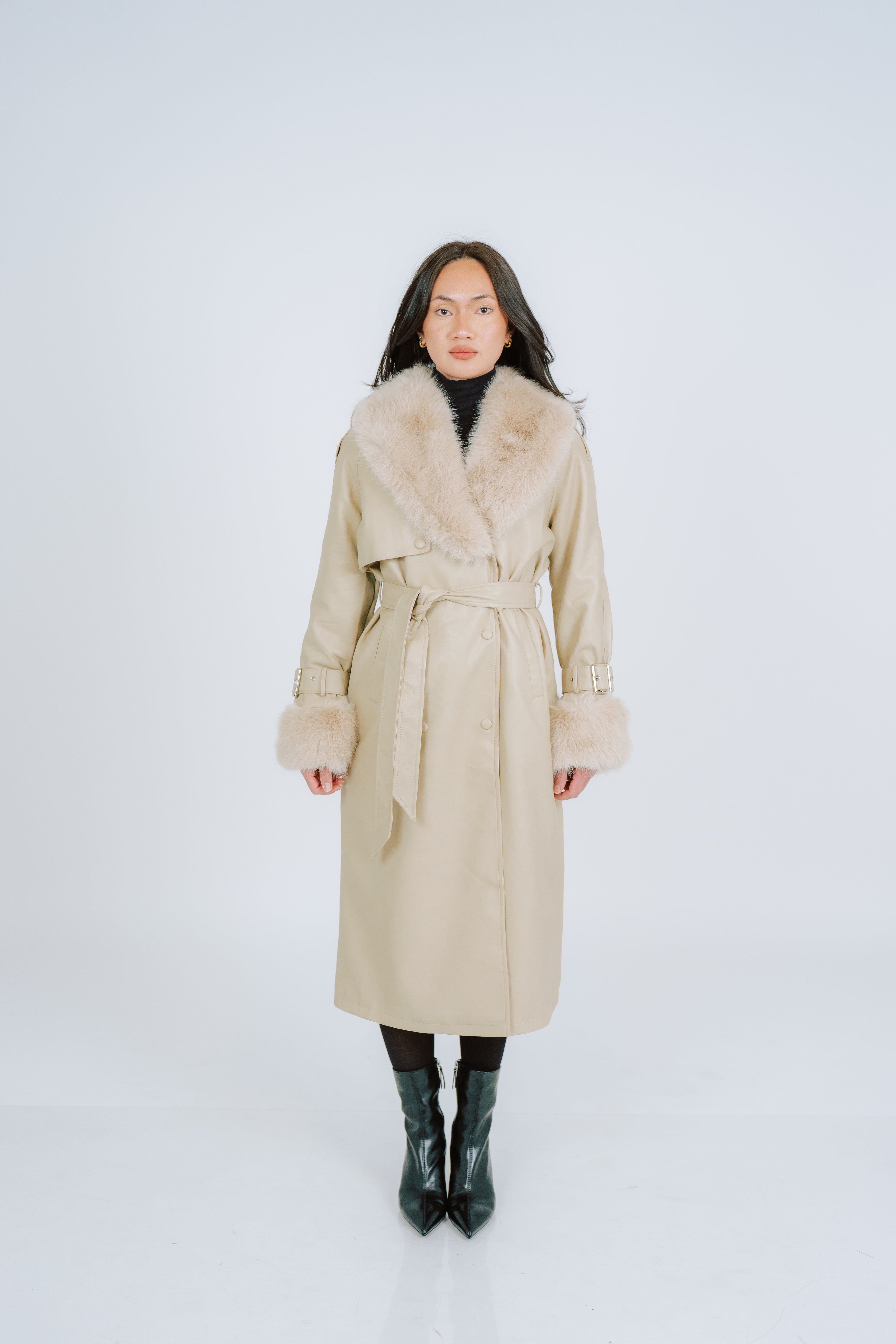 Winter Ivory Trench - Women