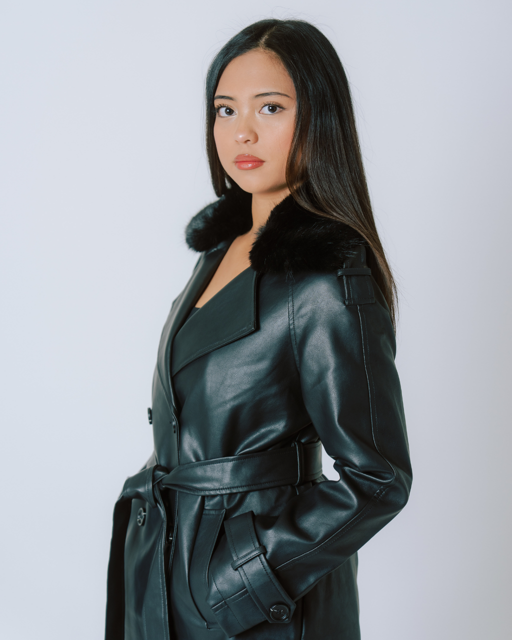 Mid Night Black Coat - Women